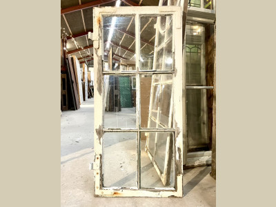 6-ruders vinduesramme m. blæst glas