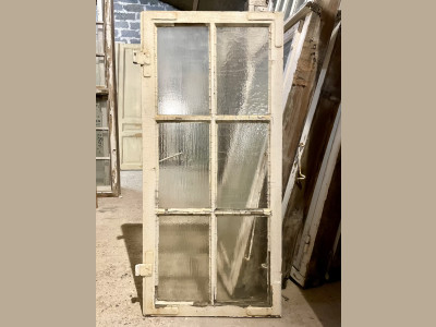 6-ruders vinduesramme m. matteret råglas