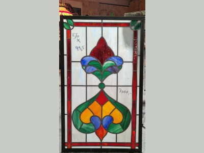 Unikt Art Nouveau-vindue i stålramme