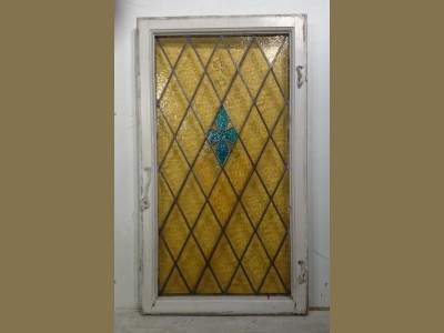 Blyindfattet vindue m. fint glas