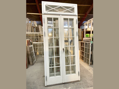 Klassisk, dobbelt terrassedør m. koblede rammer