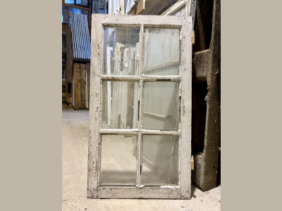 Lille 6-ruders vinduesramme m. blæst glas
