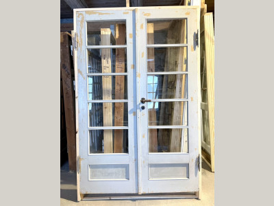 Original, fransk dobbeltdør m. ny karm
