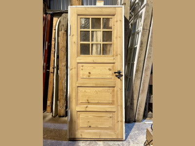 Original fyldningsdør m. glasparti og karm