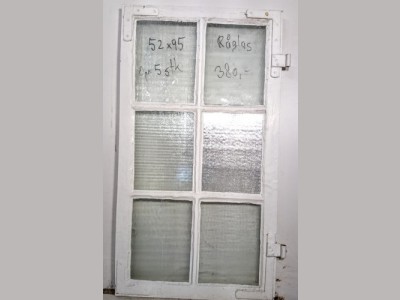 6-ruders bondehusvindue m. råglas