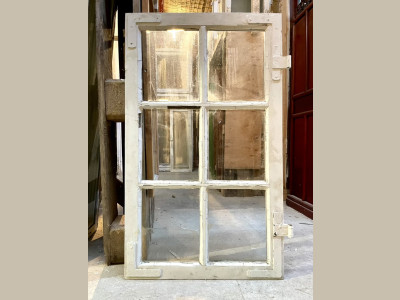 Smuk 6-ruders vinduesramme m. gammelt glas