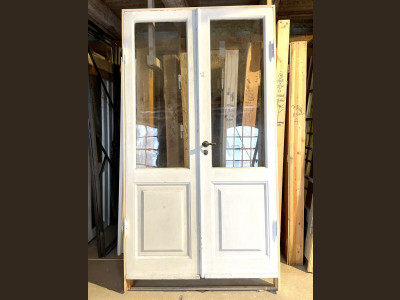 Smuk og høj, dobbelt glasdør m. ny karm