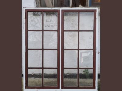 2-fags m. 8-ruders vinduer i teaktræ