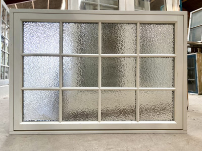 Ubrugt, tophængt termovindue m. matteret glas