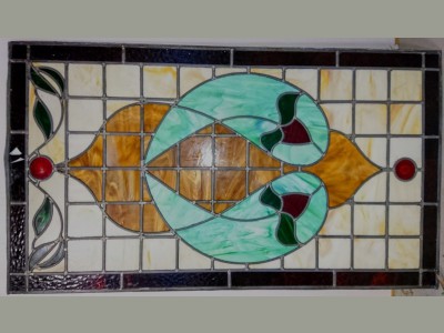 Blyindfattet vindue i jugendstil